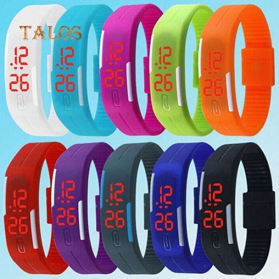Herren Damen Uhren Wasserdicht Silikon Rote LED Sport Armband Touch Digitale Armbanduhr