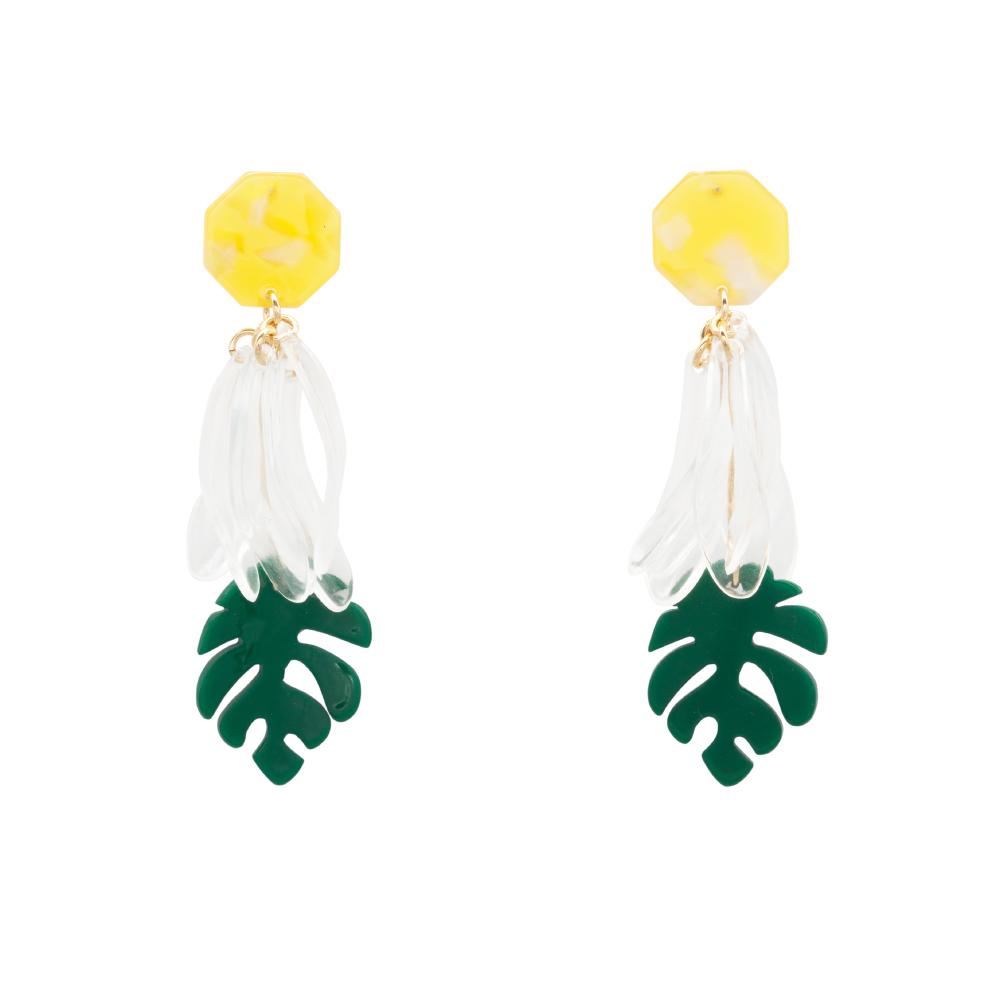 My Omelet Glass Monstera Earrings