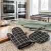 4Pcs Anti-scalding Oven Gloves Set Cotton Linen Oven Mitts and Pot Holder  Microwave