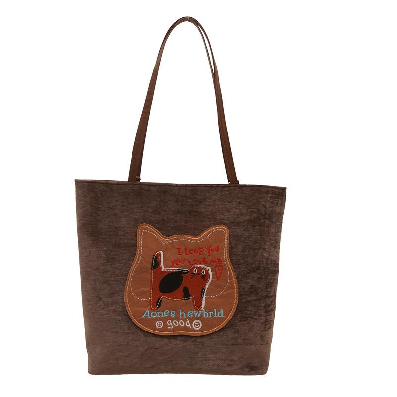 Autumn Commuting Backpack Two Backpacks Cat Women's New Style College Style Tote Bag Korean Version Large Capacity Single