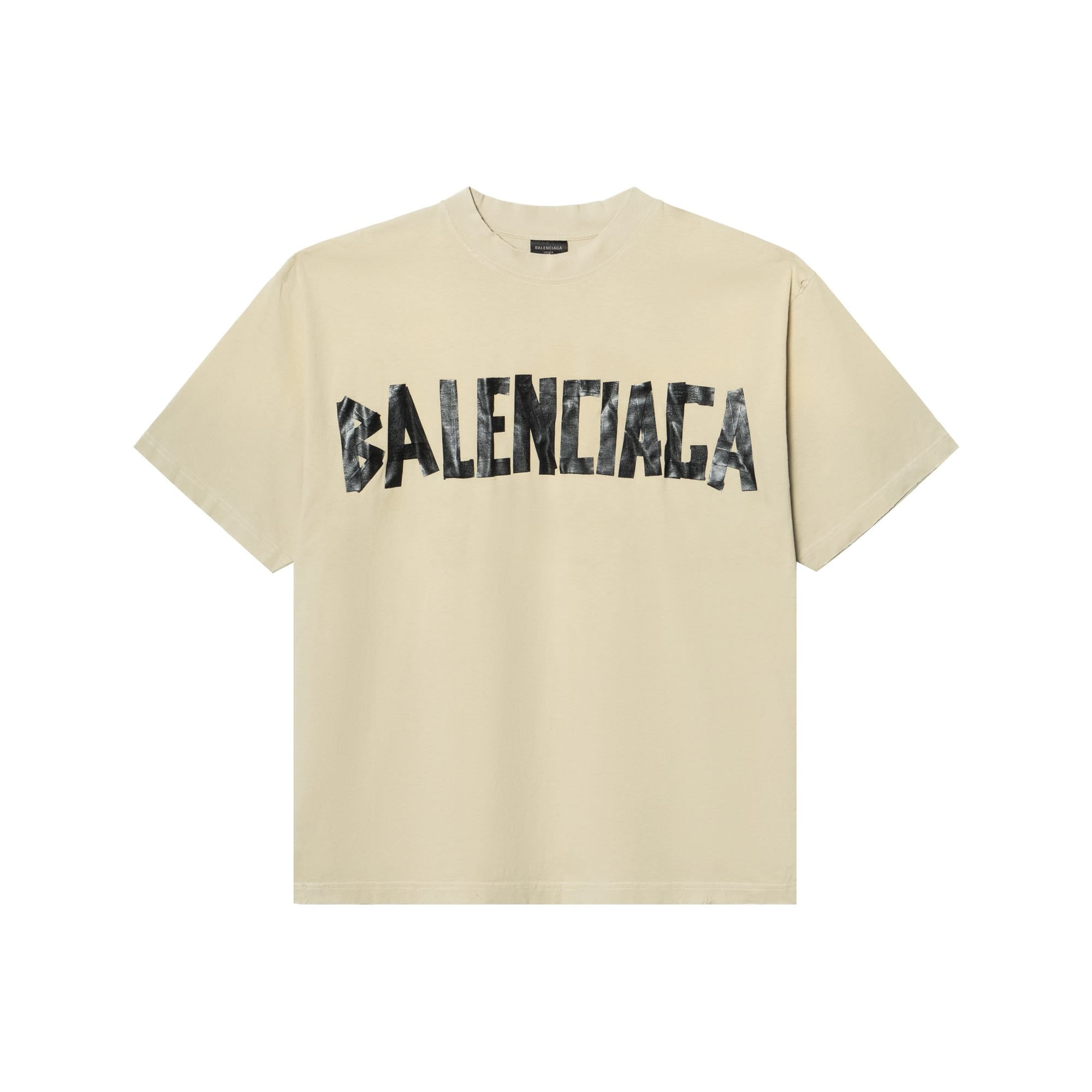 Balenciaga kokvilnas T-krekls ar lentes apdruku