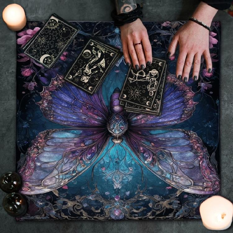 Divinations Tablecloth Butterfly Flower Astrology Tarots Card Tablecloth Altars Cloth Divinations Board Game Accessory