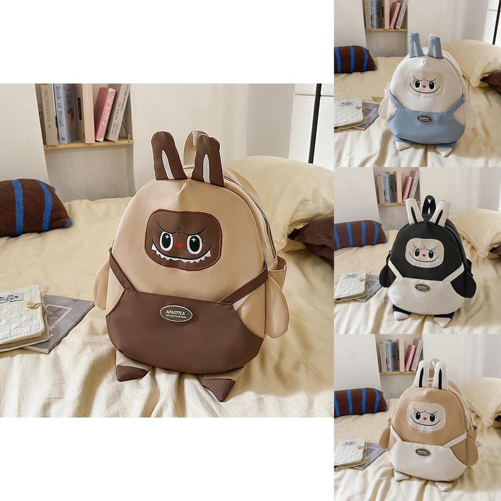 Labubu Cute Cartoon Rabbit Pattern Student Backpack With Pendant For Girls Travel And School Use