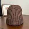 Letter Embroidered Knitted Hat for Women Autumn and Winter Warm Woolen Hat Without Tying The Head and Showing A Small Face  Cold Hat for Men