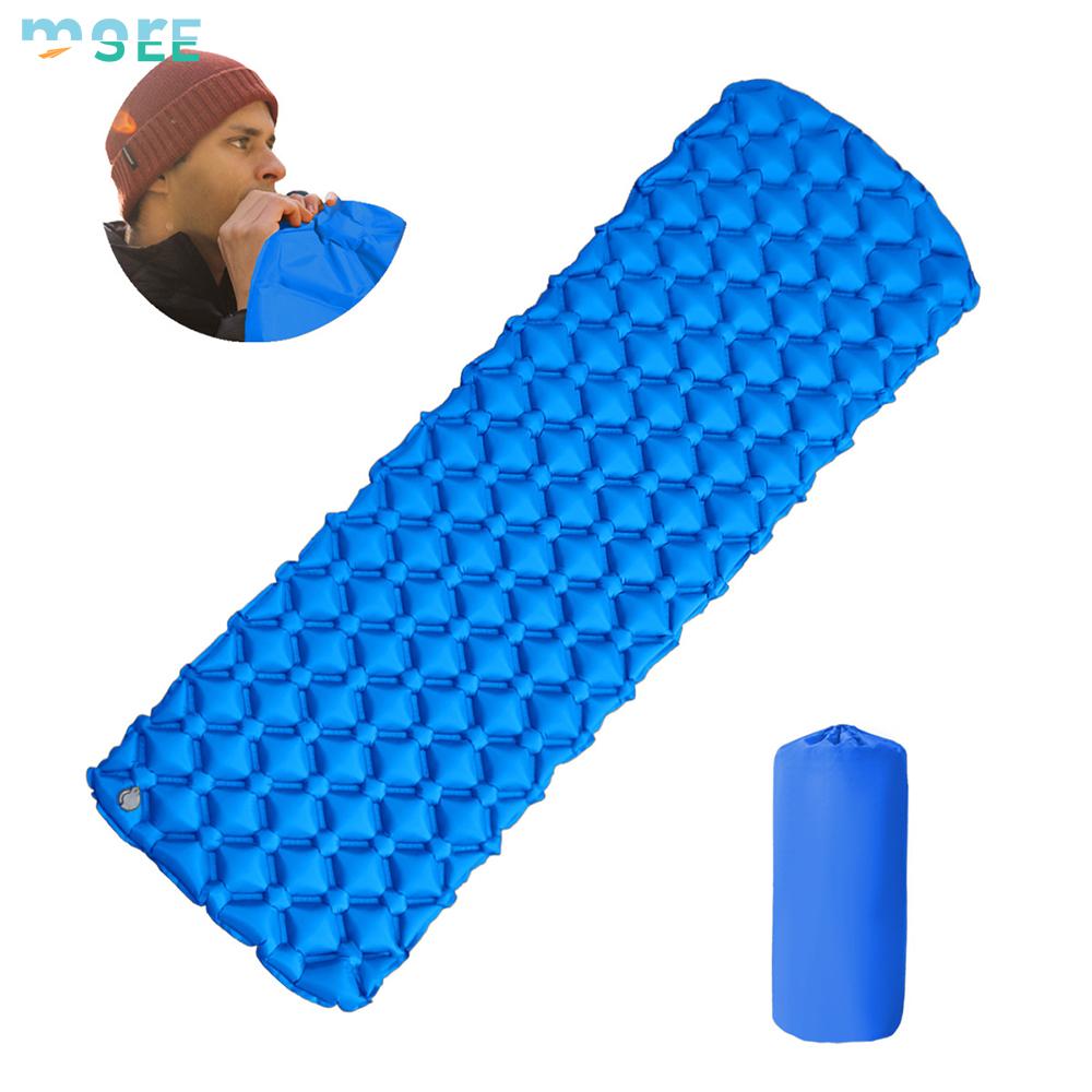 SeeMore Ultralight Insulated Sleeping Pad Inflatable Sleeping Mattress Outdoor Backpacking Air Pad Camping Mat with Pillow 185*60cm синий