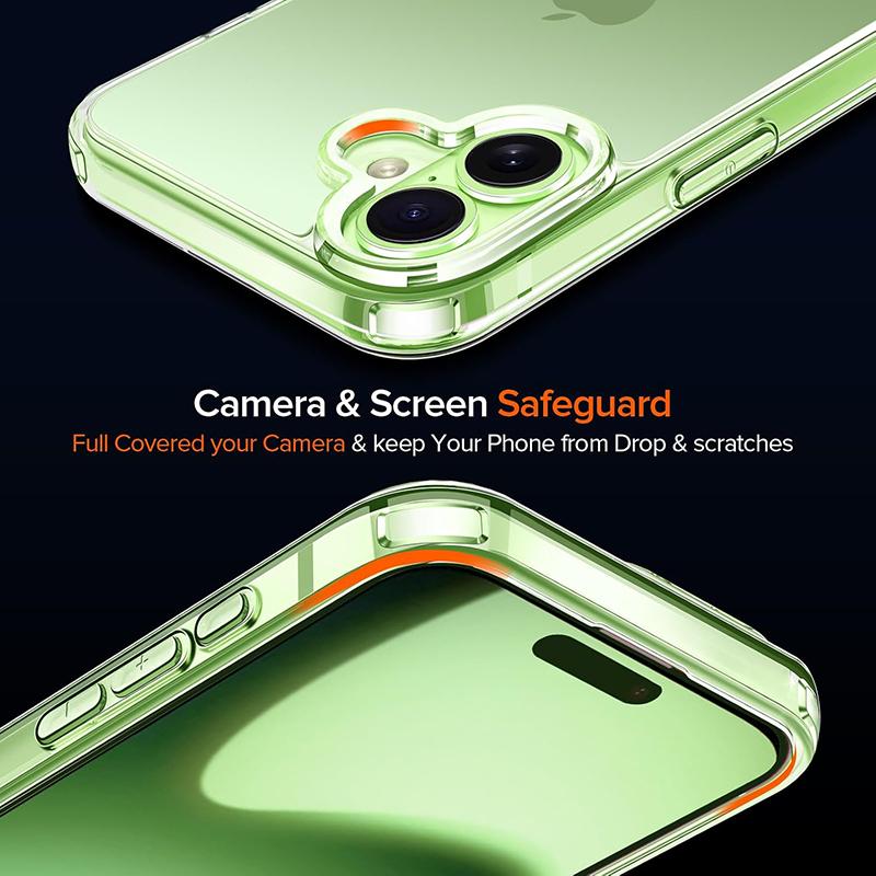 Shockproof Acrylic Hard Case for iPhone 17 Air Cover Silicone Soft Back Cover for iPhone 17 16 15 14 11 Pro Max Mini Shell