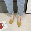 Fashion 2025 Fashion Breathable Mustard Yellow Ballet Flats Pointed Toe Slip On Loafers Women Casual Soft Rubbler Sole Boat Shoes