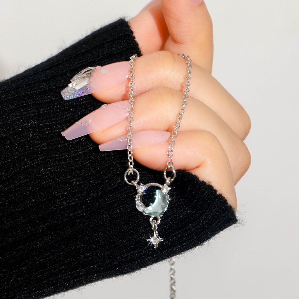 New Star Range Moon Necklace Silver Dream Chasing Star River Moon Necklace for Women