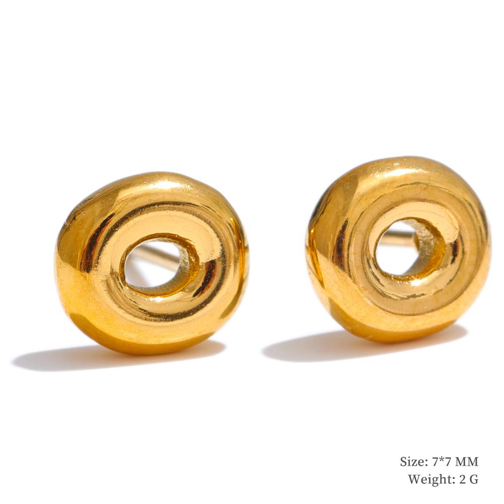 Yhpup 26 Initial Letter A-Z Stainless Steel Gold Color Stud Earrings 18K PVD Waterproof Plated Daily Versatile Basic Jewelry