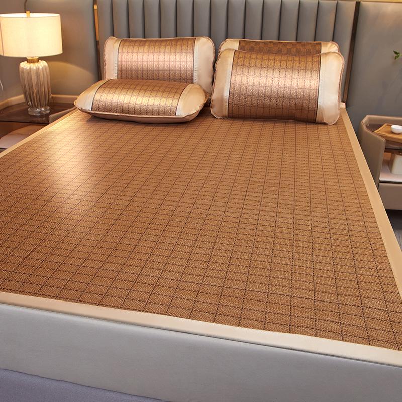 Summer Artemisia Rattan Three-Piece Foldable Double Bed Mat Set