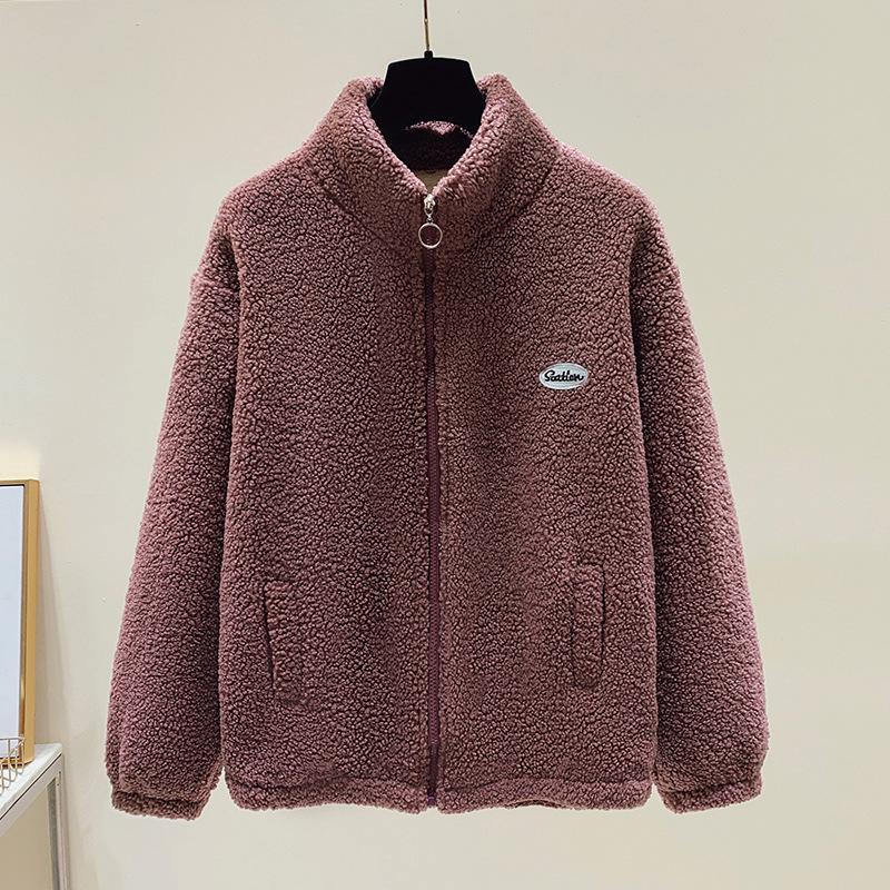 Unisex Fleece-Lined Lamb's Wool Jacket - Warm and Thick for Autumn/Winter