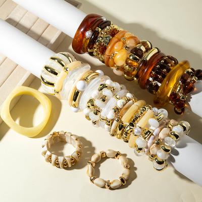 Retro Resin Exaggerated Beaded Bracelet, Temperament Versatile Acrylic Bracelet Wholesale