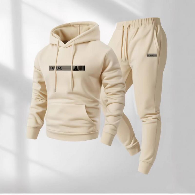 Unisex Hooded Sweatshirt Jogger Set Winter Warm Fleece Casual Outfit Men Women S-XXXL