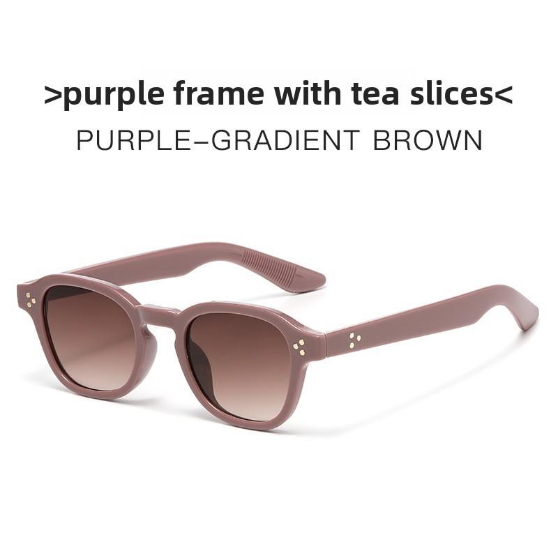 Vintage Round Frame Sunglasses With Uv400 Protection For Fashionable Outings And Travel