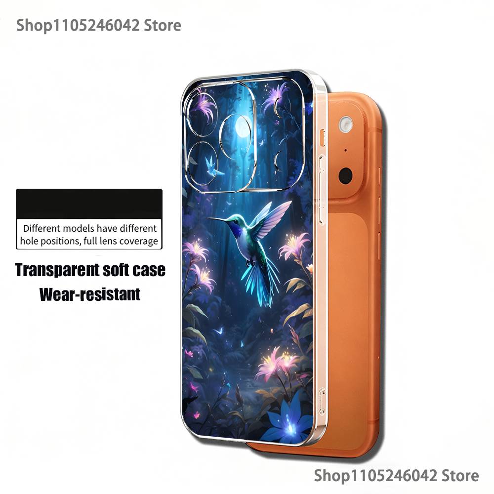 

Colorful Bird Hummingbird Phone Case For iPhone 17,16,15,14,13,12,11,Pro,XS,Max,XR,Plus,Transport Shockproof Soft Cover iPhone16se4