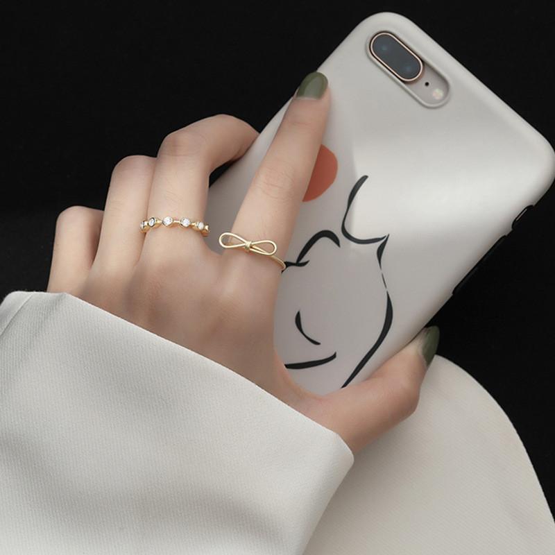 Elegant Gold Butterfly Knot Open Adjustable Ring Crafted From 925 Sterling Silver For Women