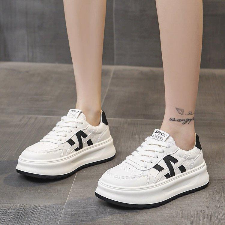 New high-end sponge cake thick-soled autumn lightweight soft-soled student sports shoes 35 чёрный