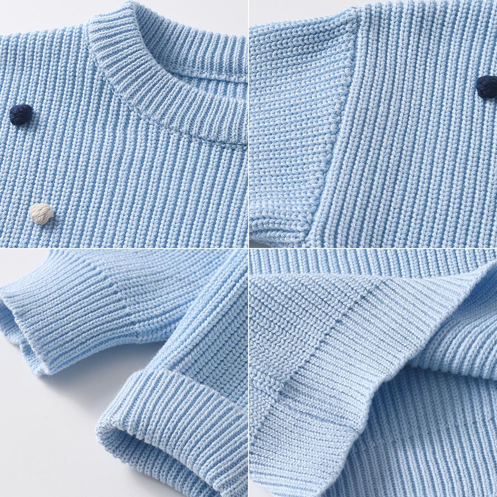 Autumn and Winter Children's Sweater DIYs Handmade Ball Baby Wool Top Girl Bottoming Sweater