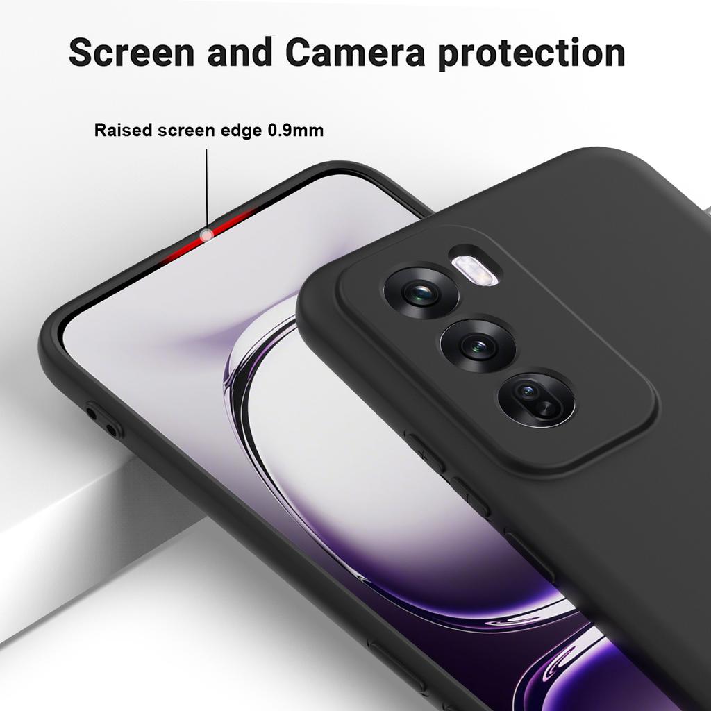 For Oppo Reno12 5G (Global) Protective Case Liquid Silicone Phone Cover with Wrist Strap