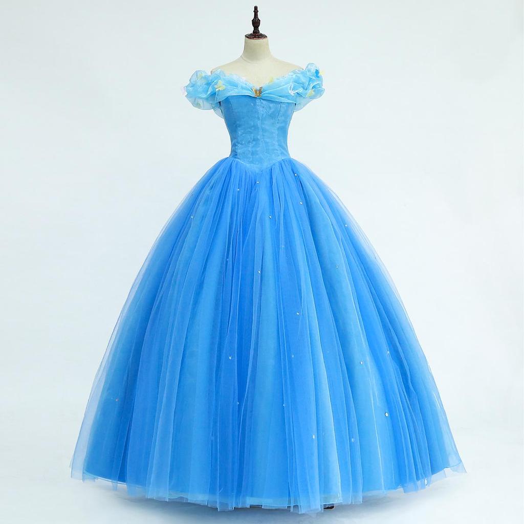 Kopciuszek Niebieska Księżniczka Suknia Wieczorowa Ślubna dla Dorosłych