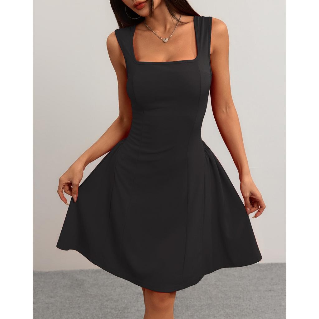 Slim Fit Dress Backless Sleeveless Vest Suspender Dress
