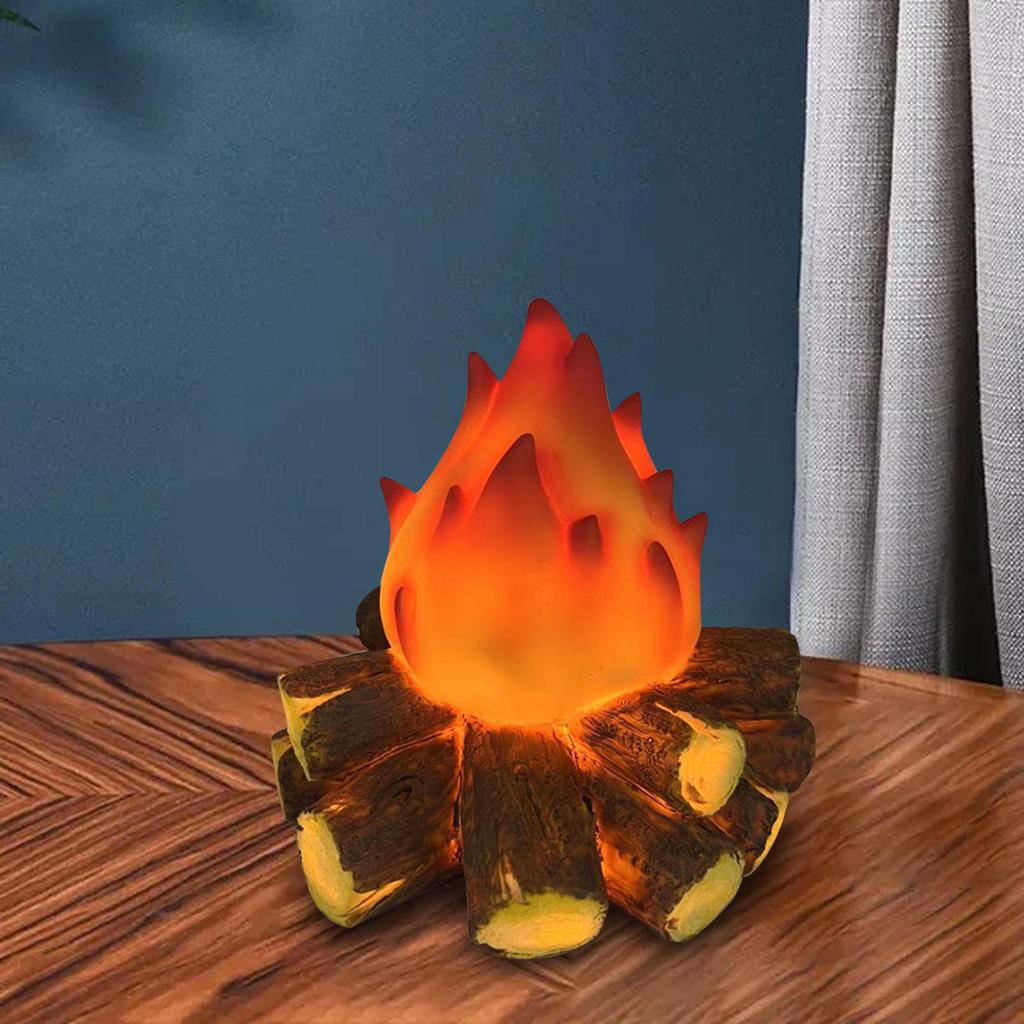 Realistic LED Flame Effect Night Light for Living Room Desktop Ornament