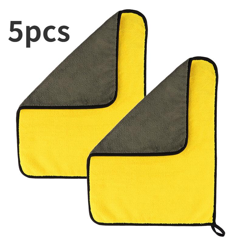 

5PCs Microfiber Towel Thicken Car Wash Cloth Car Detailing Washing Cloth Colorful Car Washing Cloth Auto Cleaning Accessories 30x30CM жёлтый