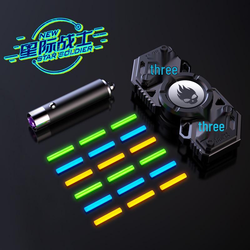 Yijue Luminous Deformable Finger Gyro - Kids' Stress Relief Toy with Black Tech