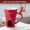 Tasse à café créative avec couverts, 130 ml, style européen, idéale pour faire fondre le fromage et le chocolat. Mug en céramique avec fourchette pour réchauffer les aliments.