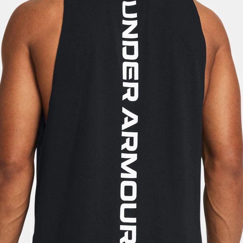 Under Armour Baseline Cotton Basketball Loose Soft Comfortable Knit Sleeveless Vest Men Tops Black 1361901-005