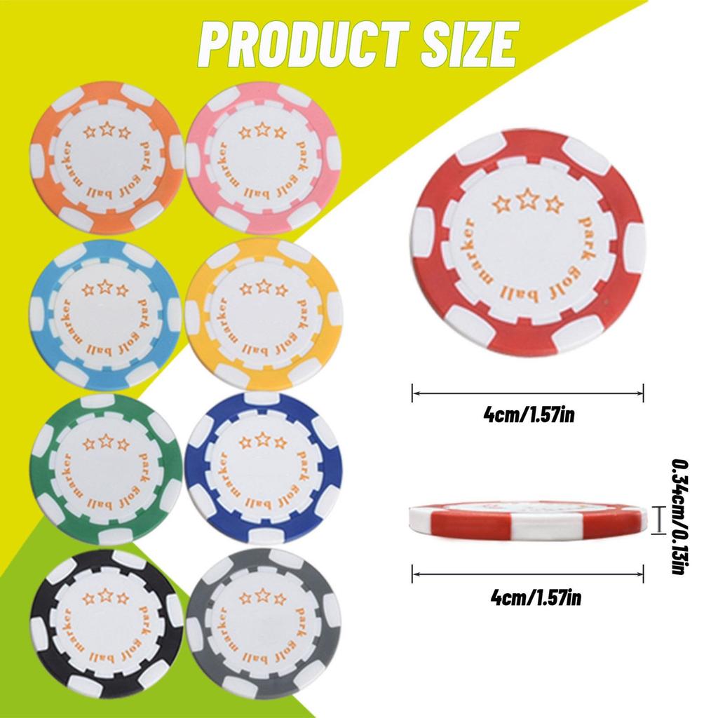 9Pcs Golf Ball Marker With Golf Hat Clip Tool Golf Marker Chips Outdoor Golf Accessories