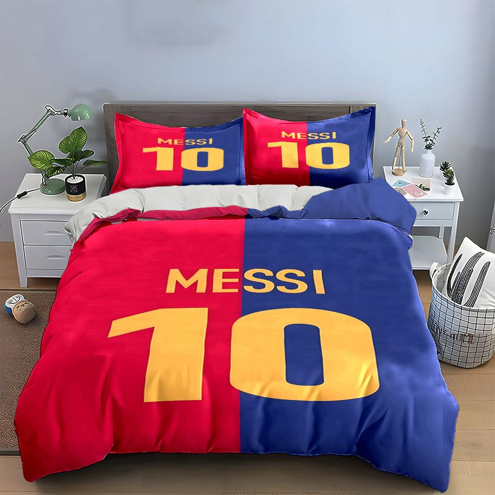 Red-blue split, "Messi 10". Bedding sets Duvet cover sets Duvet covers Pillowcases(1 * Duvet Cover 2 * Pillowcases, without duvet insert)