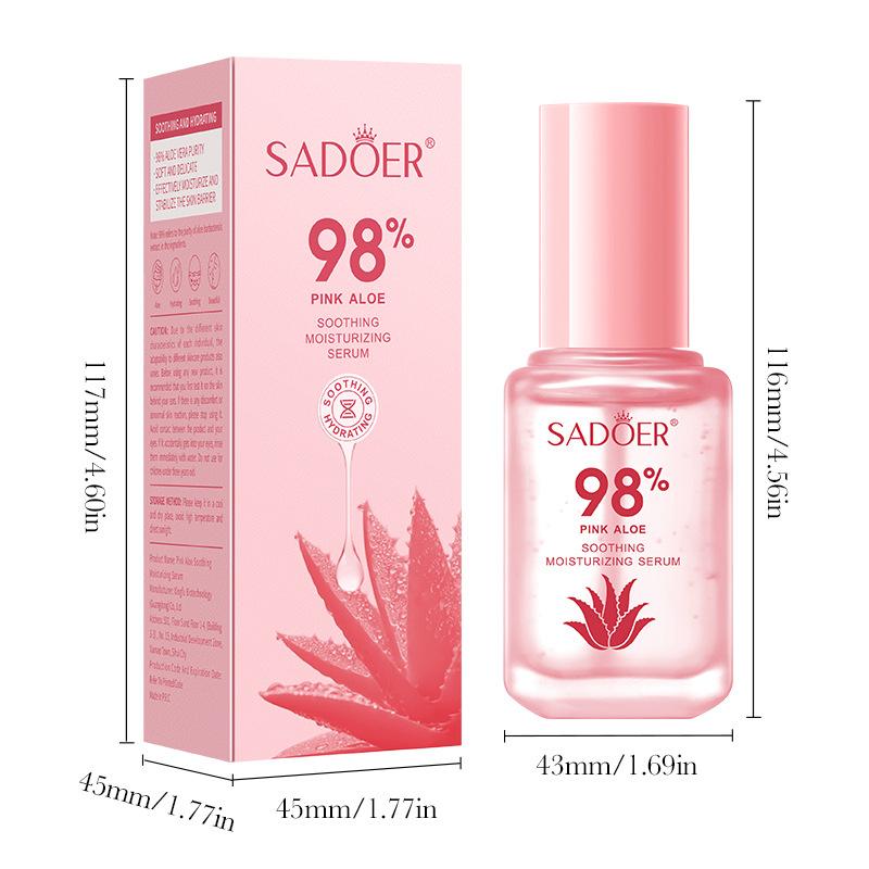 Pink Aloe Vera Serum 60ml Hydrating Moisturizing Rejuvenation Serum Skin Care Products
