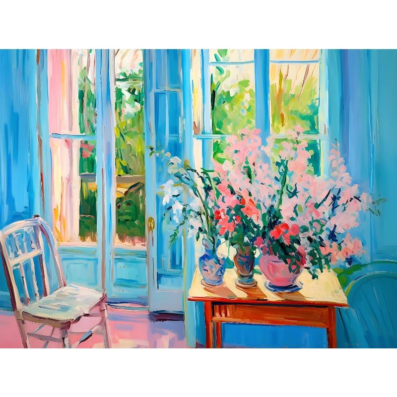 Vintage Matisse Summer House Flower Field Poster Canvas Printing Scenery Trendy Wall Art Picture for Living Room Home Decor