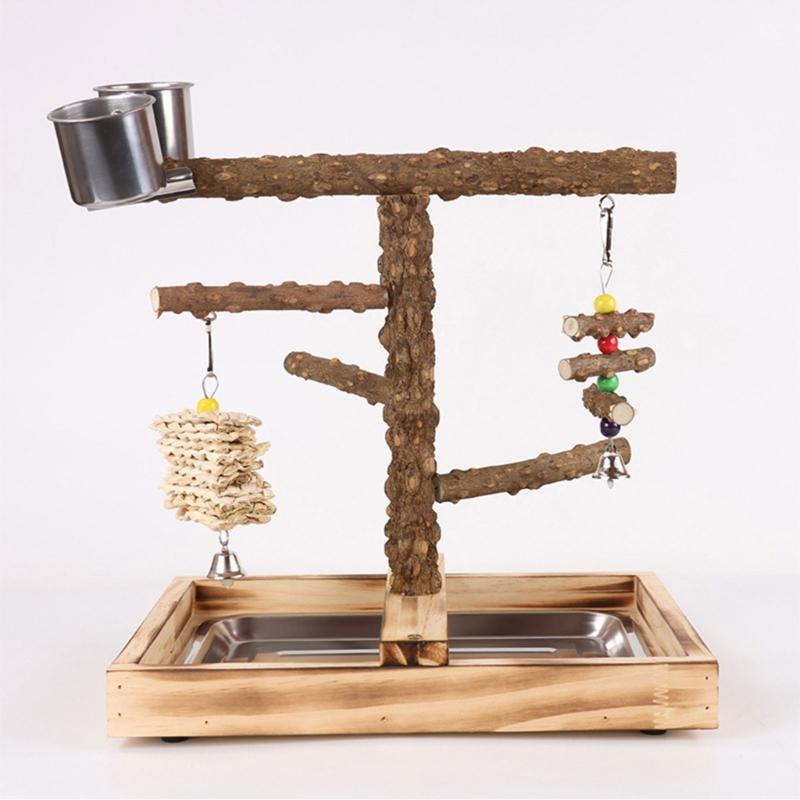 Lovebirds Parrots Cage Perch Stand Bridge Swing Set Climbing Wooden Bridge Training Toy for Pet Bird