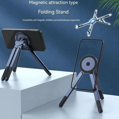 Premium Aluminum Alloy Magnetic Phone Stand Hollow Out Design Sturdy Structure Aluminum Alloy Stand Lightweight Portable