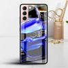 Glass Case For Samsung Galaxy S22 S20 FE S21 5G S10 S9 Plus Note 10 20 Lite Tempered Phone Cover Blue Red Car