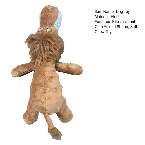 Plush Dog Toy Squeaky Interactive Soft Puppy Chew Toy Indestructible Stuffed Animal Dog Toy for Aggressive Chewers Teething Toy