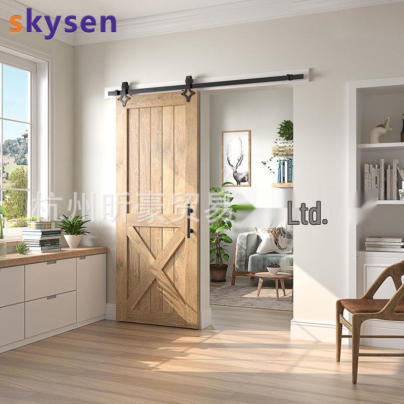 American Style Barn Door Sliding Track Kit - Indoor Kitchen Diamond Pulley Hardware
