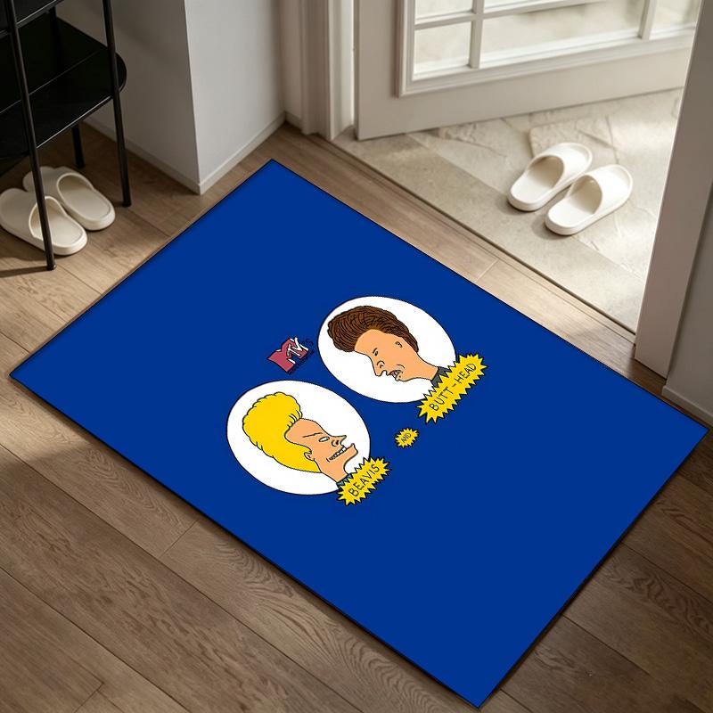 Tappeto Beavis and Butt‑Head Antiscivolo per Interni Adatto per Sedia da Ufficio Soggiorno Scrivania del Computer Tappeto Decorativo per Home Office Tappetino in Fibra di Poliestere