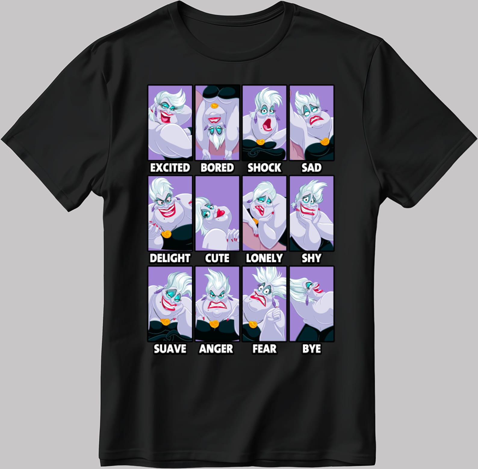 Ursula Moods Short Sleeve White-Black Men s / Women s T-Shirt C553 L