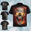 Men's Casual Skull 3D Printed T-shirt Summer Mountain Short Sleeve Top