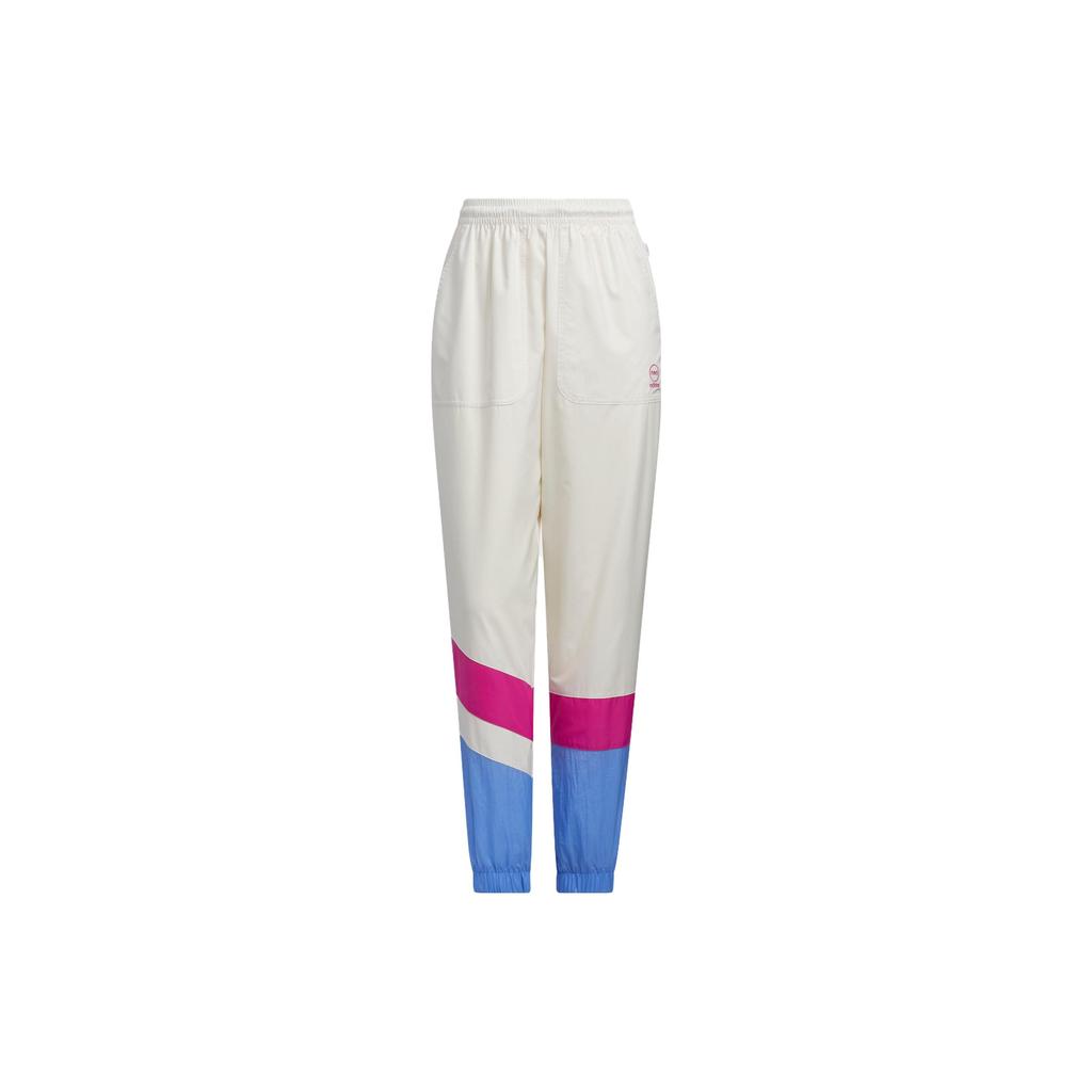 Adidas Vibe Colorblock Stripe Casual Loose-Fitting Track Pants Women Bottoms Pink White IA6747