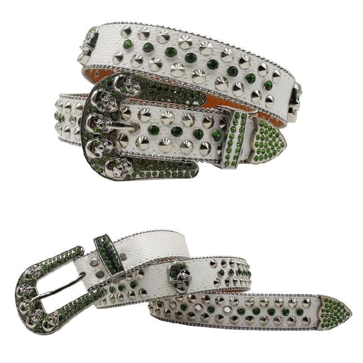 Grunge Waist Belt Jeans Belt PU Belt Casual Ceinture Punk Skull Crystal Buckle Modern Belt Street Dance Belt