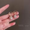 New Trendy Light Luxury Opal Hydrangea Earrings Women's Fashion Temperament High-end Ear Buckles Retro Versatile Ball Earrings