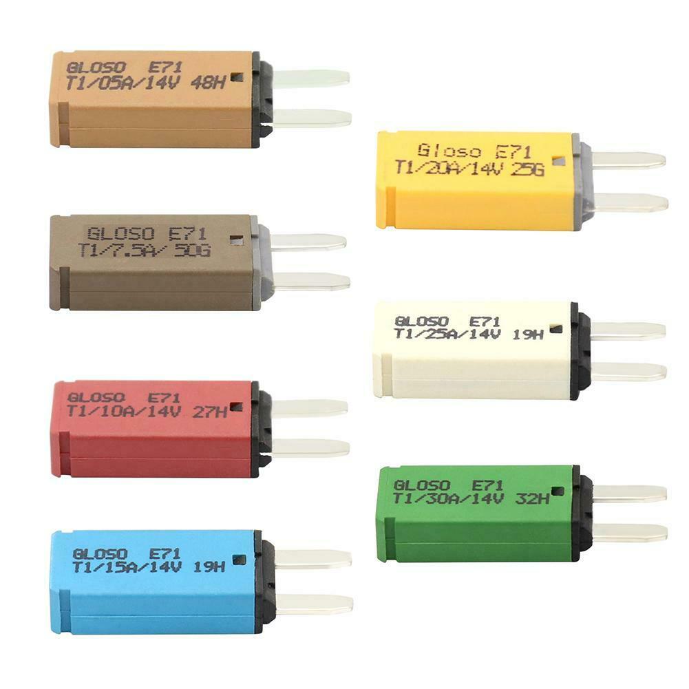 1pc 5-30A Mini Circuit Breaker Blade Fuse Automatic Resetting Car Ship 12V 24V Overcurrent Protection Function