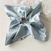 Summer Satin Square Scarf with Large Intestine-shaped Hairpin for Women, New Style Square Windmill Hair Tie, Thick Intestine-shaped Hair String