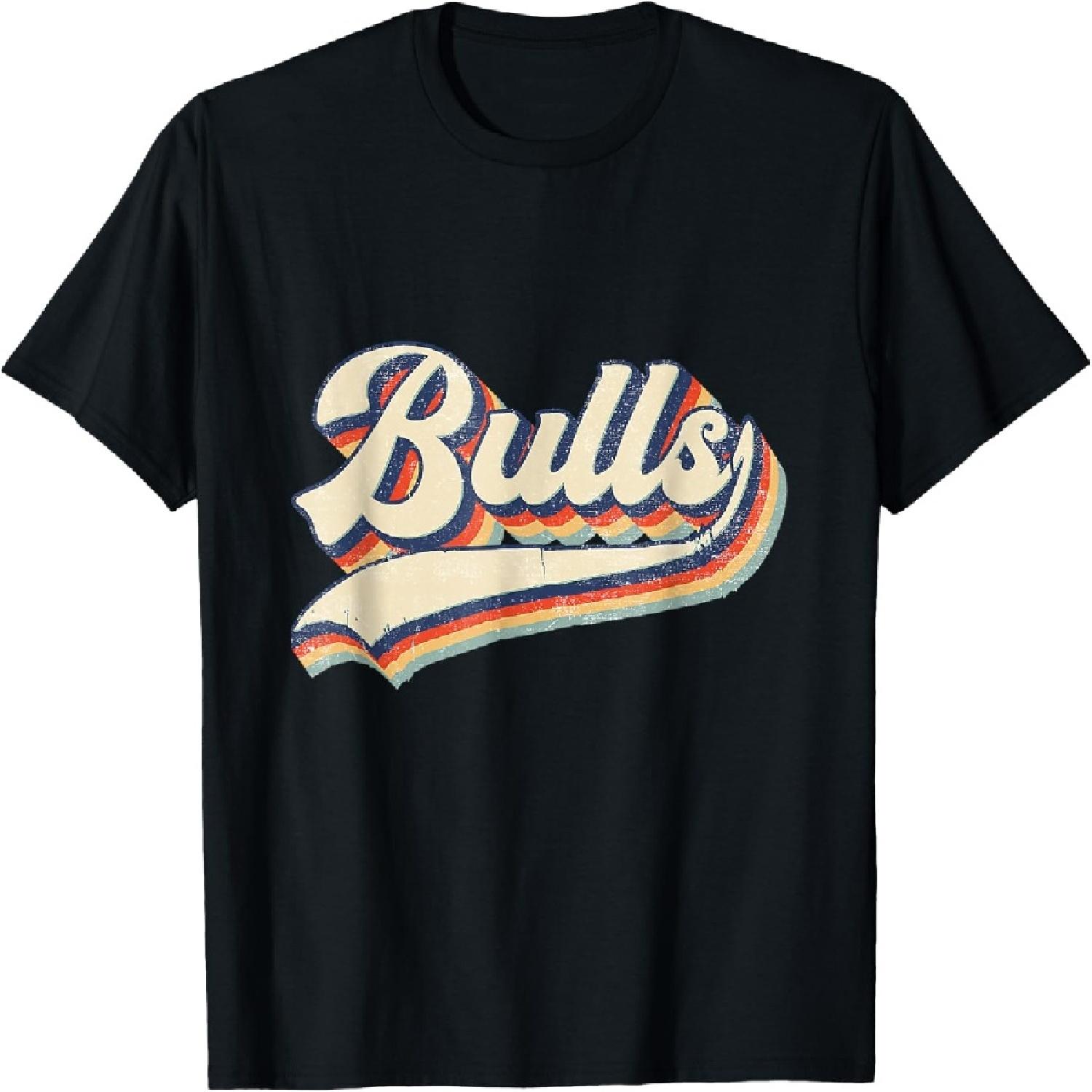 

Bulls Sports Name Vintage Retro For Men Women Boy Girl T-Shirt XXXXXL чорний