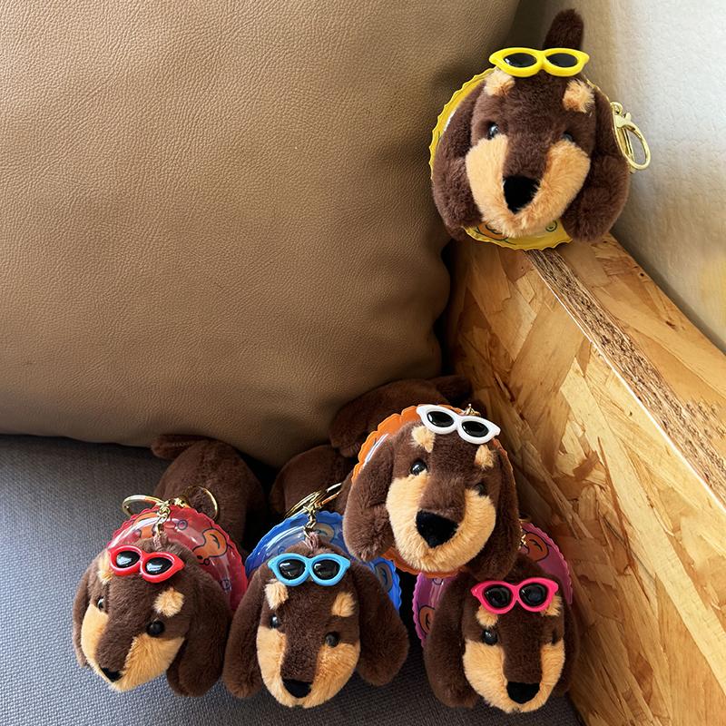 1Pc Children Birthday Gifts Cute Dachshund Pendant Plush Toy Doll Backpack Hanging Ornament Doll Home Decorations