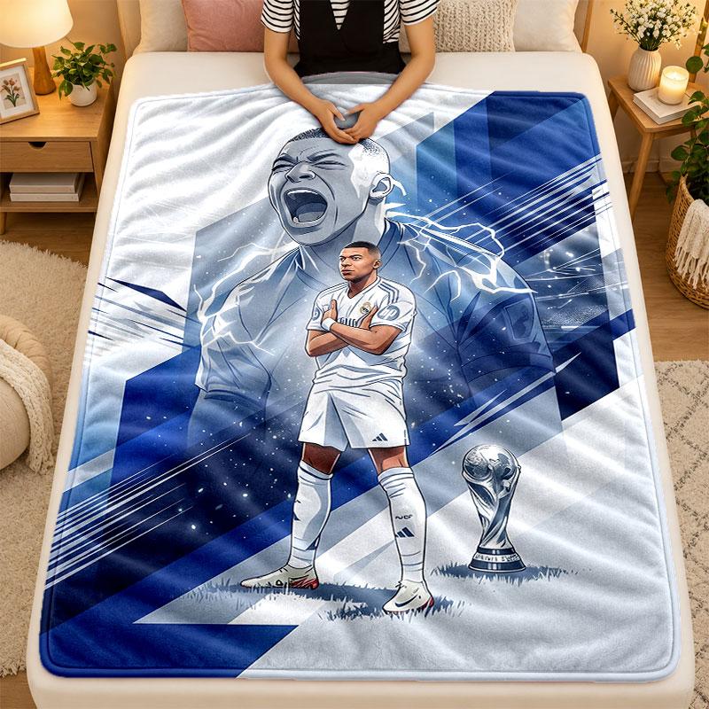 Flannel BlanketKylian Mbappe Warm Soft Throw Blanket for Indoor Sofa Bed Living Room Use